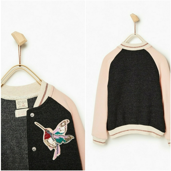ZARA  // girls sequin hummingbird varsity style - Picture 2 of 11